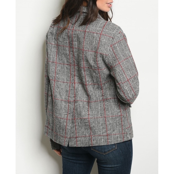 Black White Checkered Blazer {Loveriche} - Picture 2 of 2